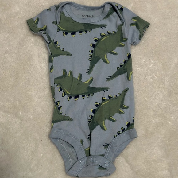 Dinosaur Theme 0-3M Onesies- Green, Blue, Gray - Picture 3 of 4